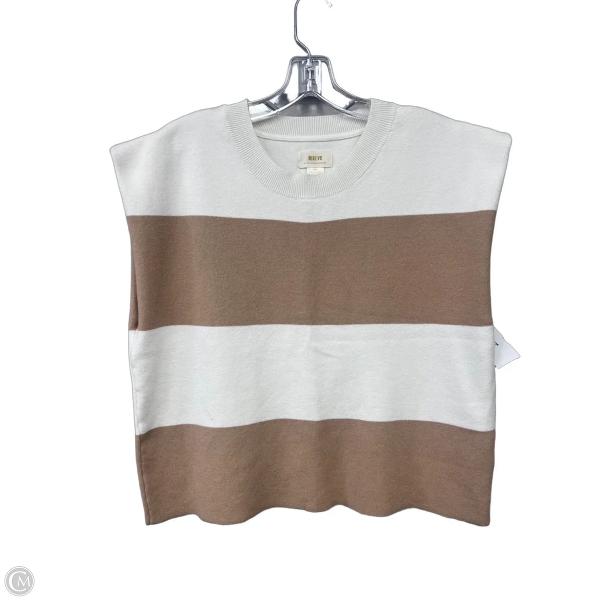 Top Sleeveless Basic By Maeve In Cream & Tan, Size: L