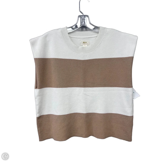 Top Sleeveless Basic By Maeve In Cream & Tan, Size: L