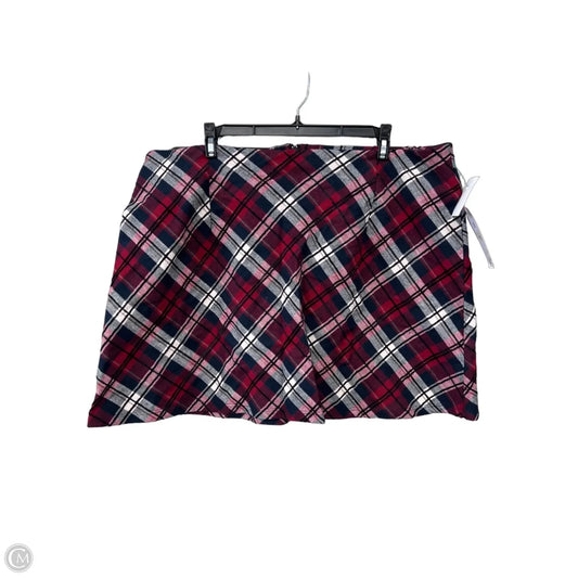 Skirt Mini & Short By Arula In Plaid Pattern, Size: 2x