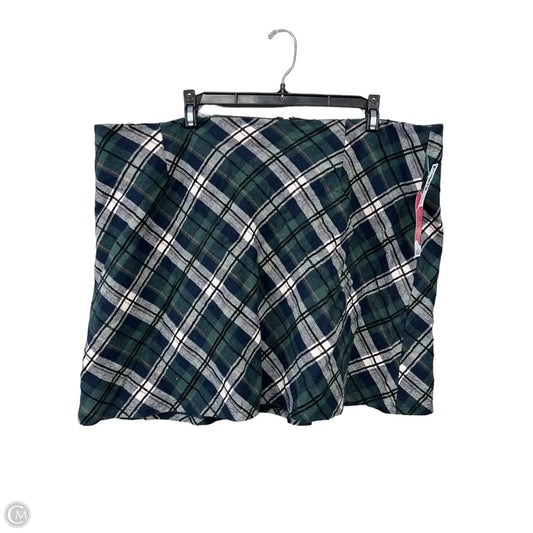 Skirt Mini & Short By Arula In Plaid Pattern, Size: 2x