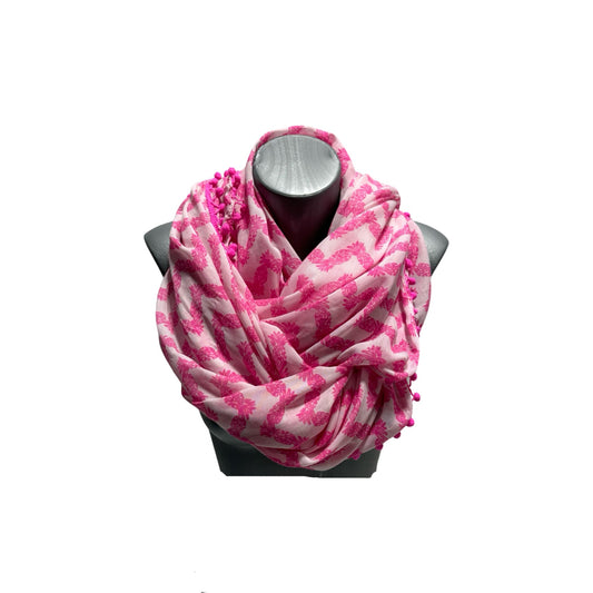 Pink & White Striped Scarf Long By Lilly Pulitzer