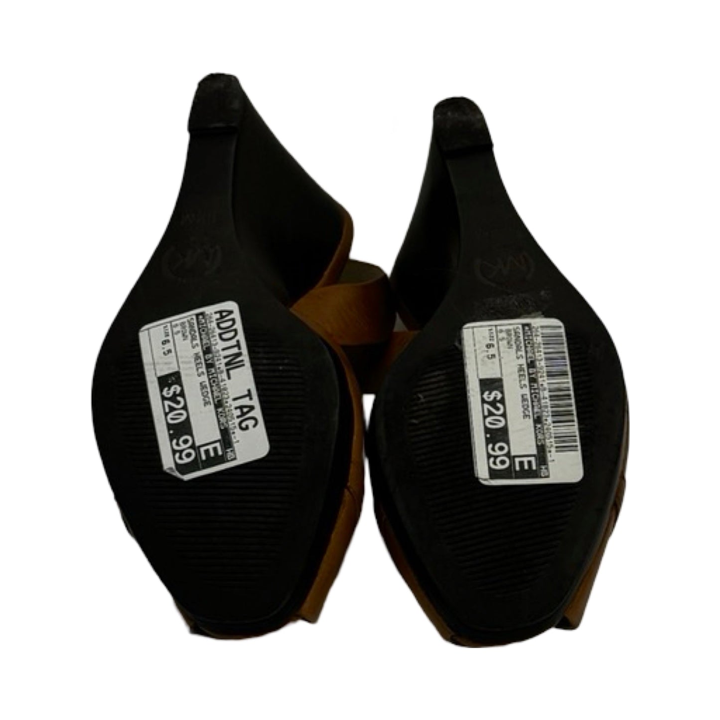 Brown Sandals Heels Wedge Designer Michael By Michael Kors, Size 6.5