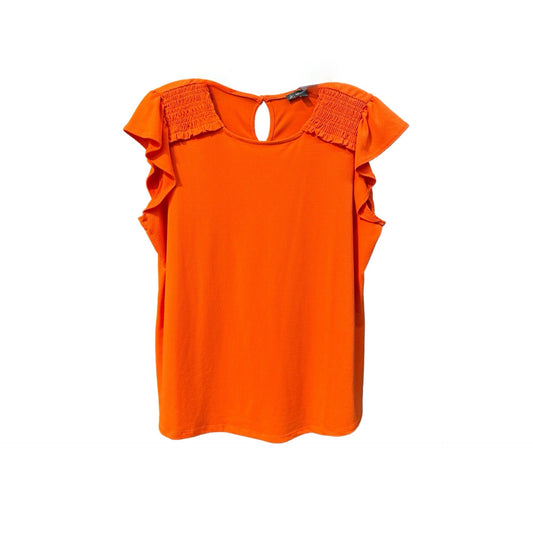 Orange Top Short Sleeve Adrianna Papell, Size L