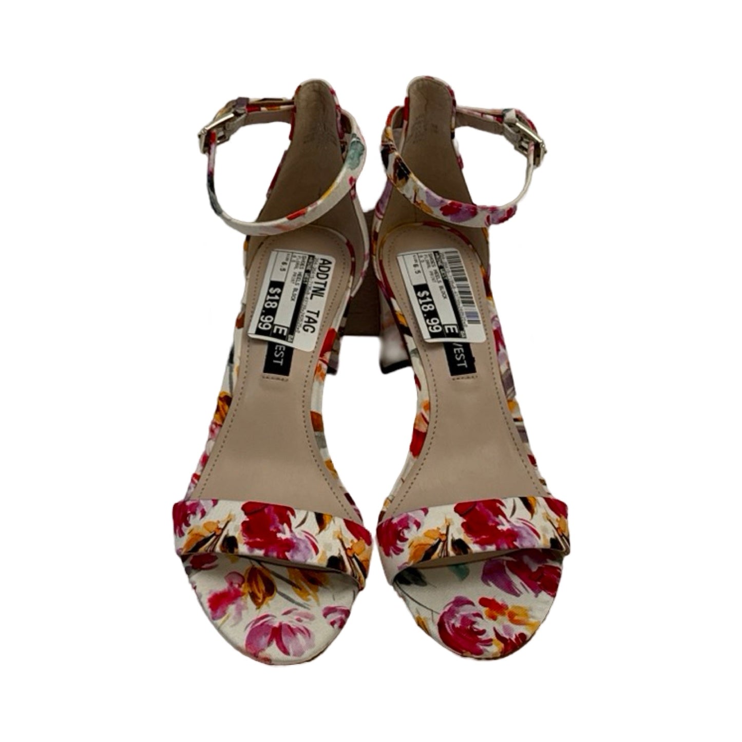 Floral Print Shoes Heels Block Nine West, Size 6.5