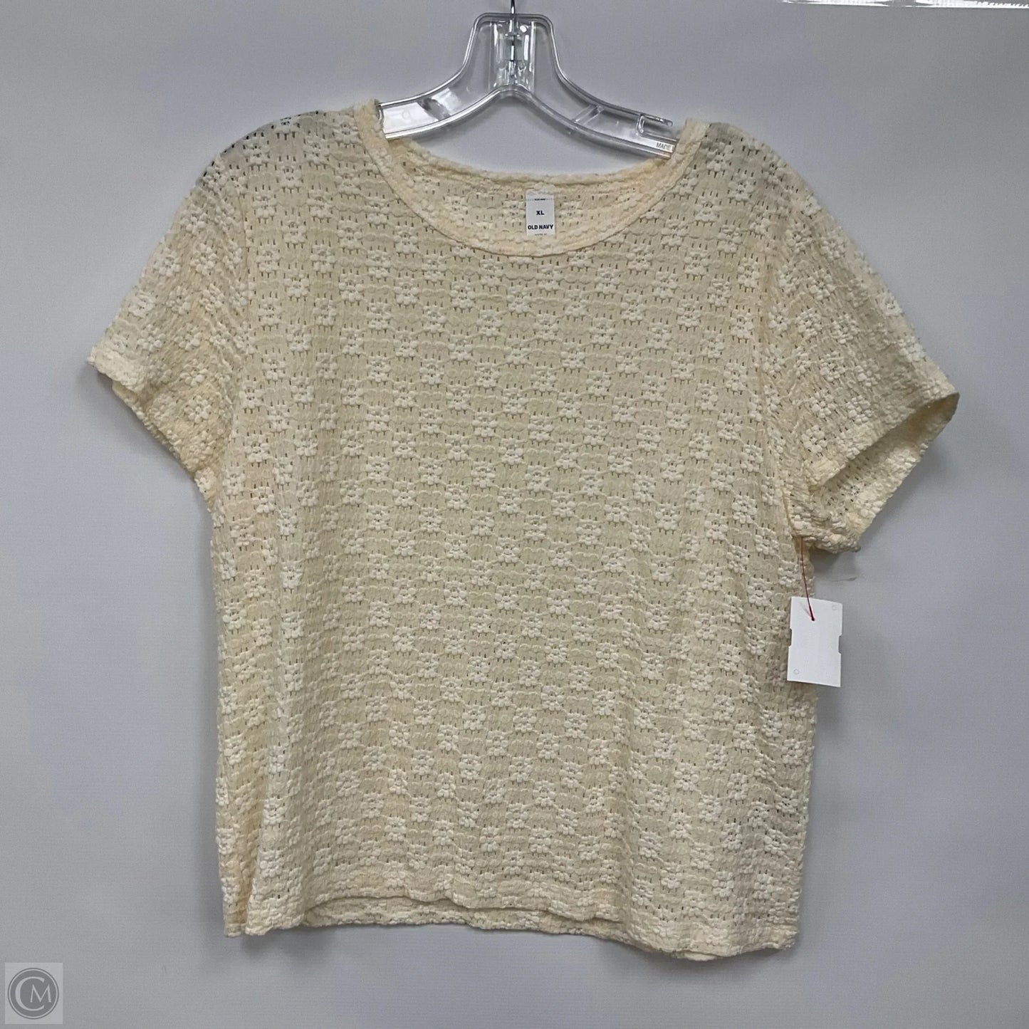 Top Short Sleeve By Old Navy In Beige, Size: Xl