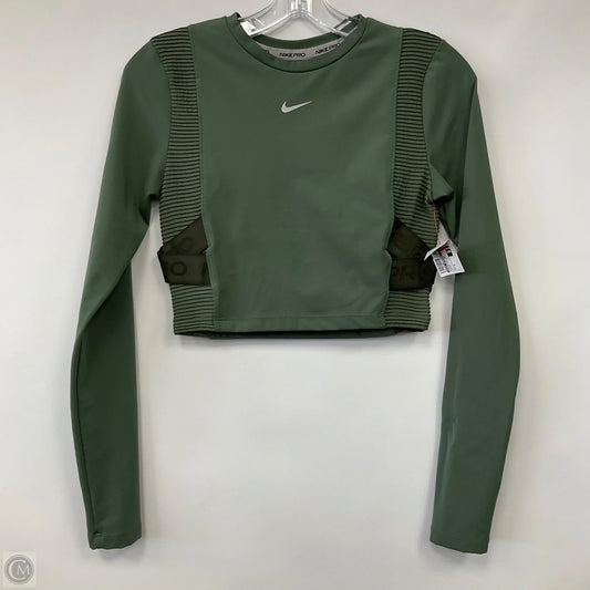 Athletic Top Long Sleeve Crewneck By Nike Apparel In Green, Size: S