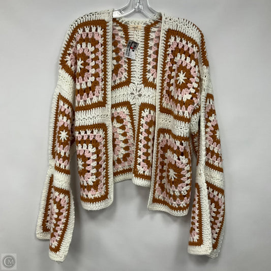 Cardigan By Tullabee In Orange & White, Size: L