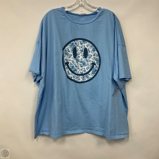 Top Short Sleeve By Chicsoul In Blue, Size: 2x