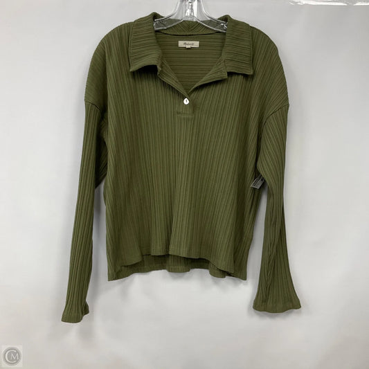 Top Long Sleeve By Madewell In Green, Size: Xl