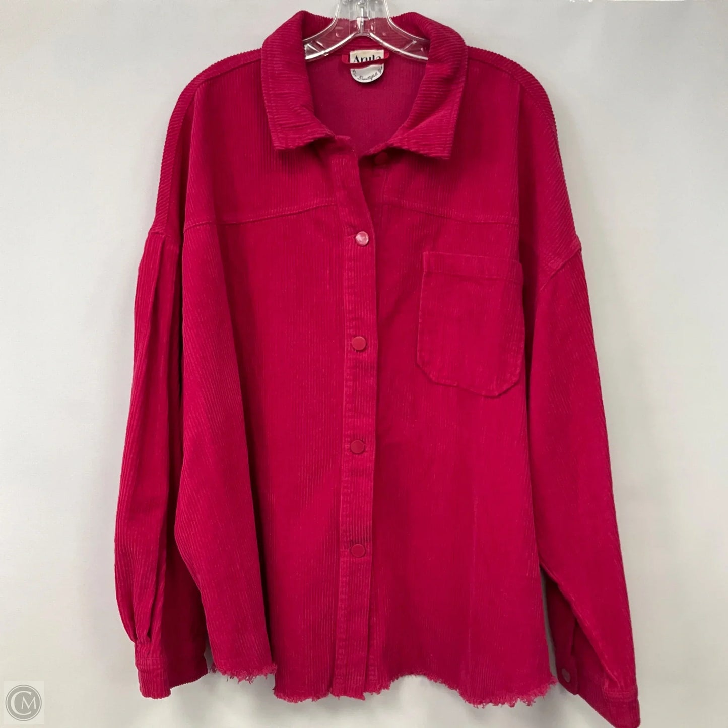 Jacket Shirt By Arula In Pink, Size: 2x