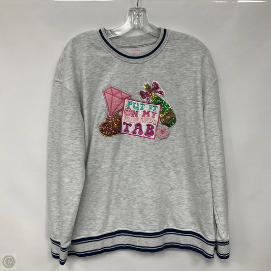 Sweatshirt Crewneck By Simply Southern In Grey, Size: M