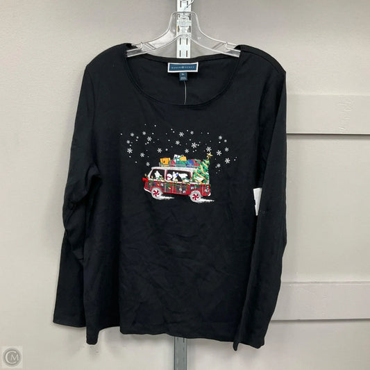 Top Long Sleeve By Karen Scott In Black, Size: Xl