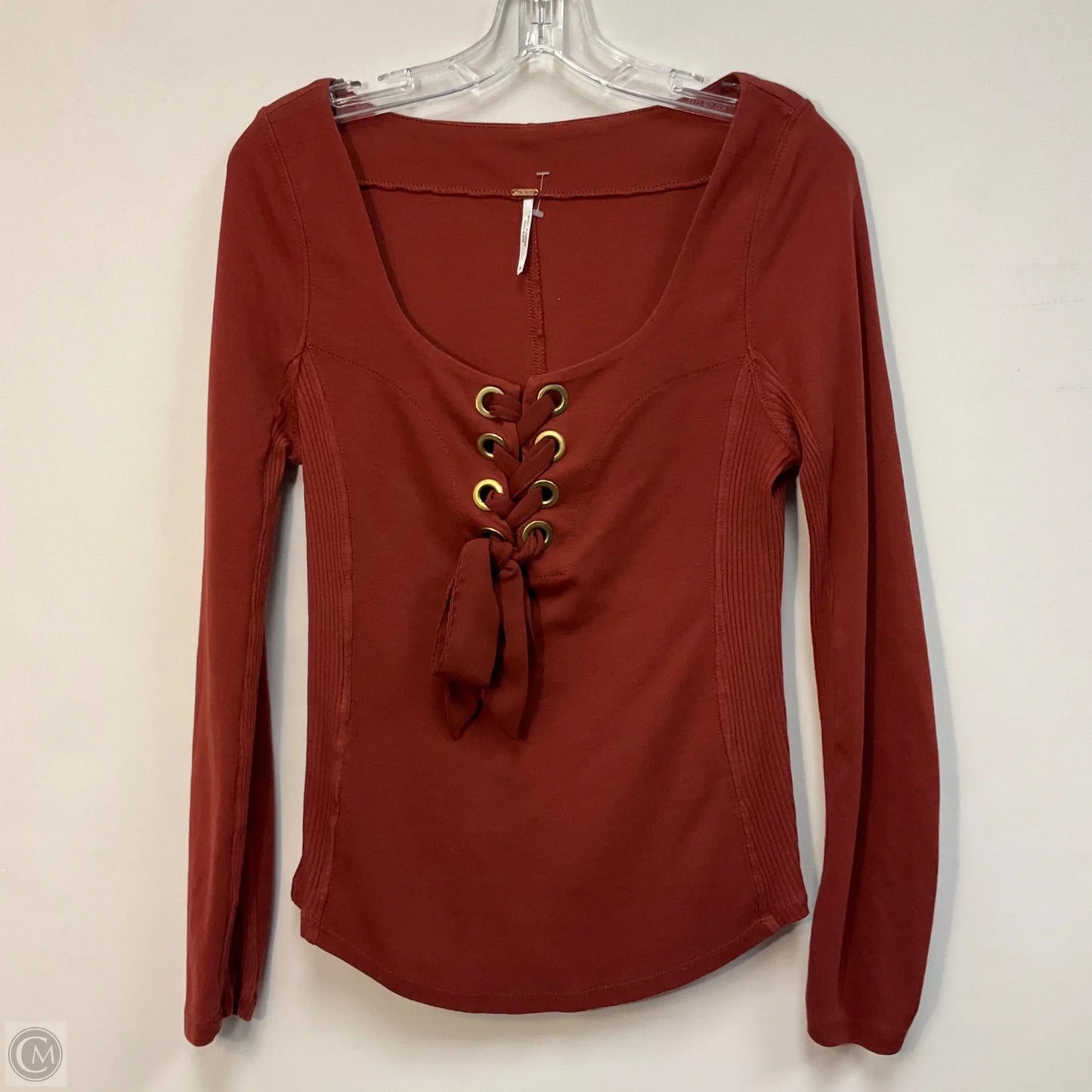Top Long Sleeve By Free People In Orange, Size: M