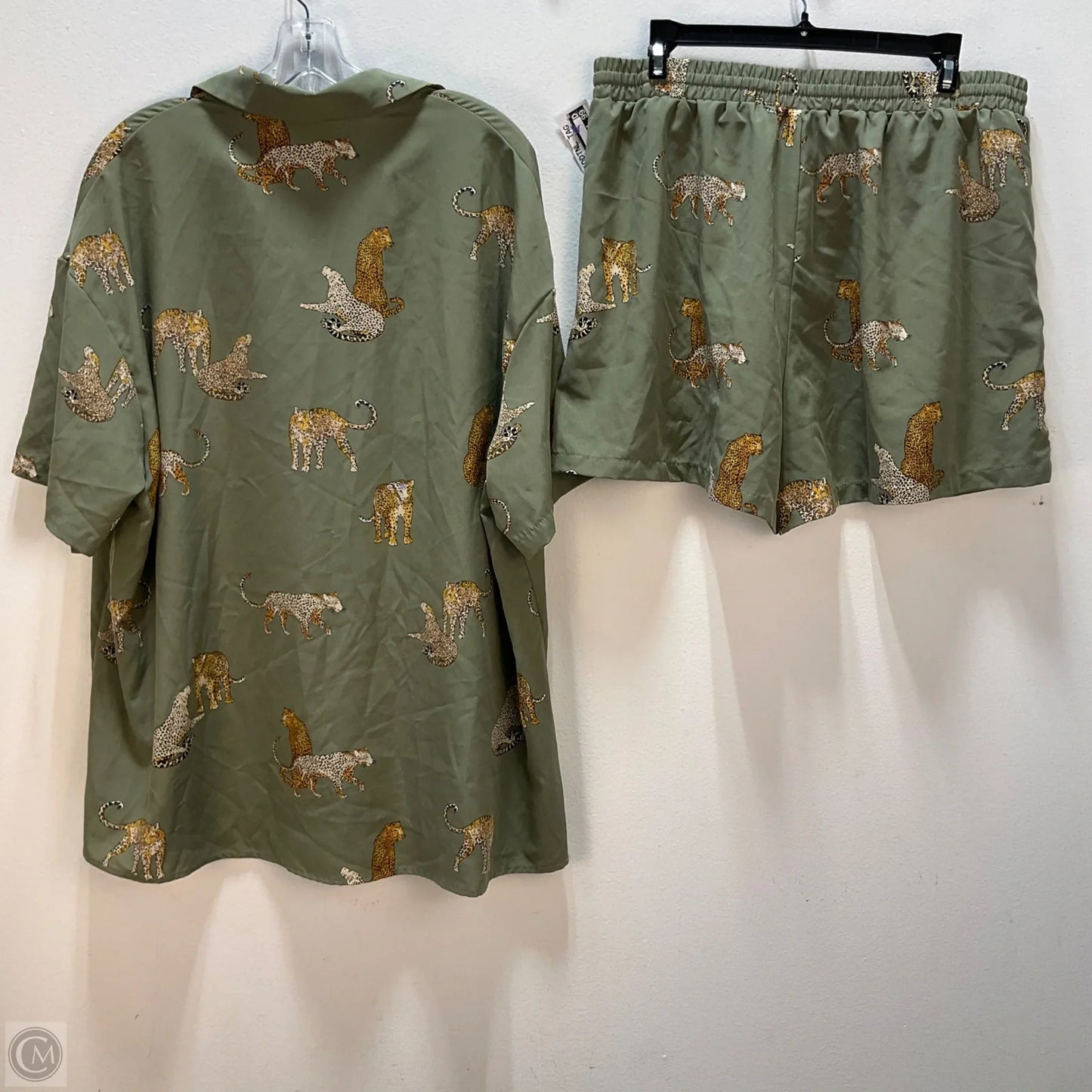Shorts Set By Shein In Green, Size: 1x