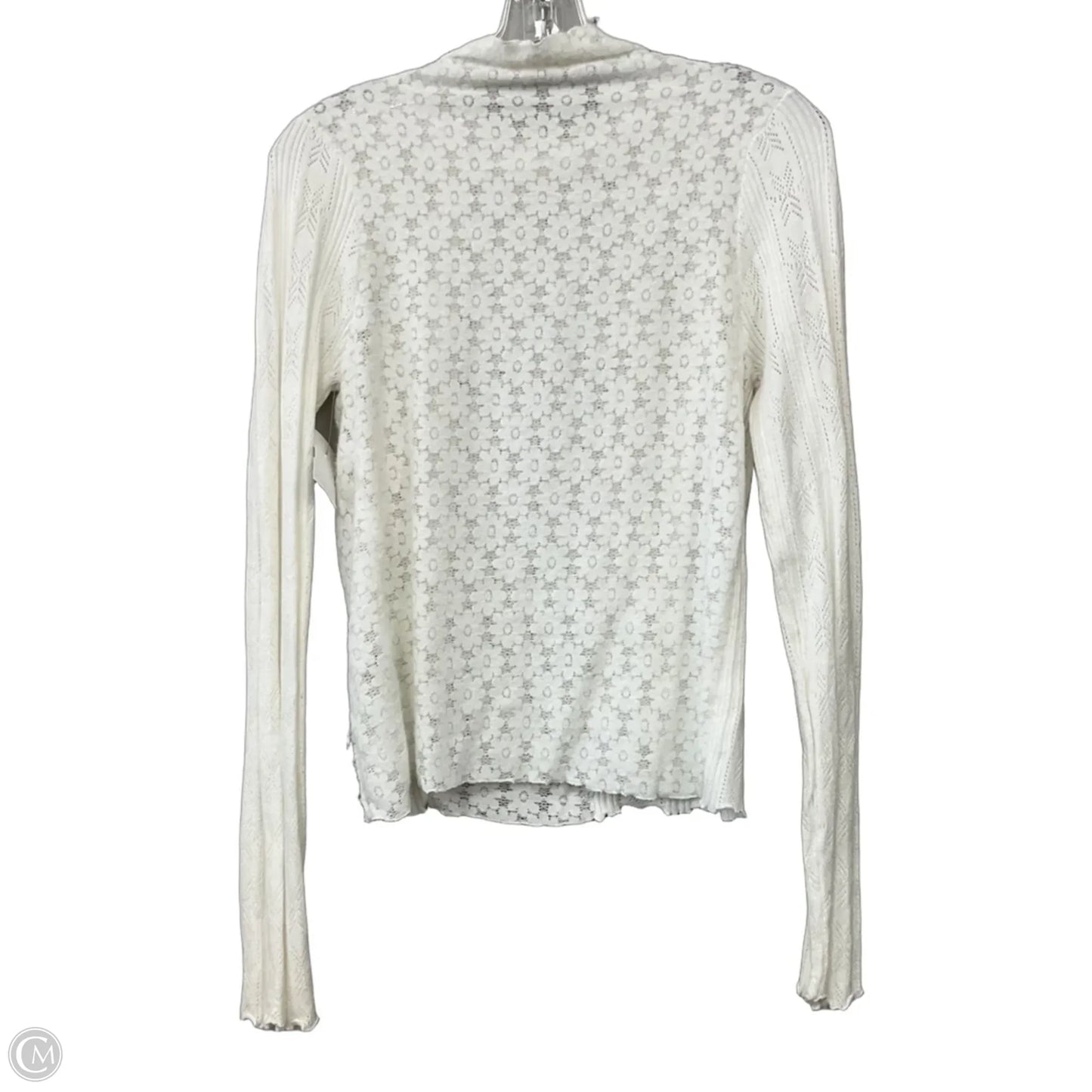 Top Long Sleeve By Gimmicks In White, Size: M