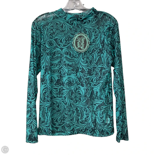 Top Long Sleeve By Sterling Kreek In Teal, Size: M