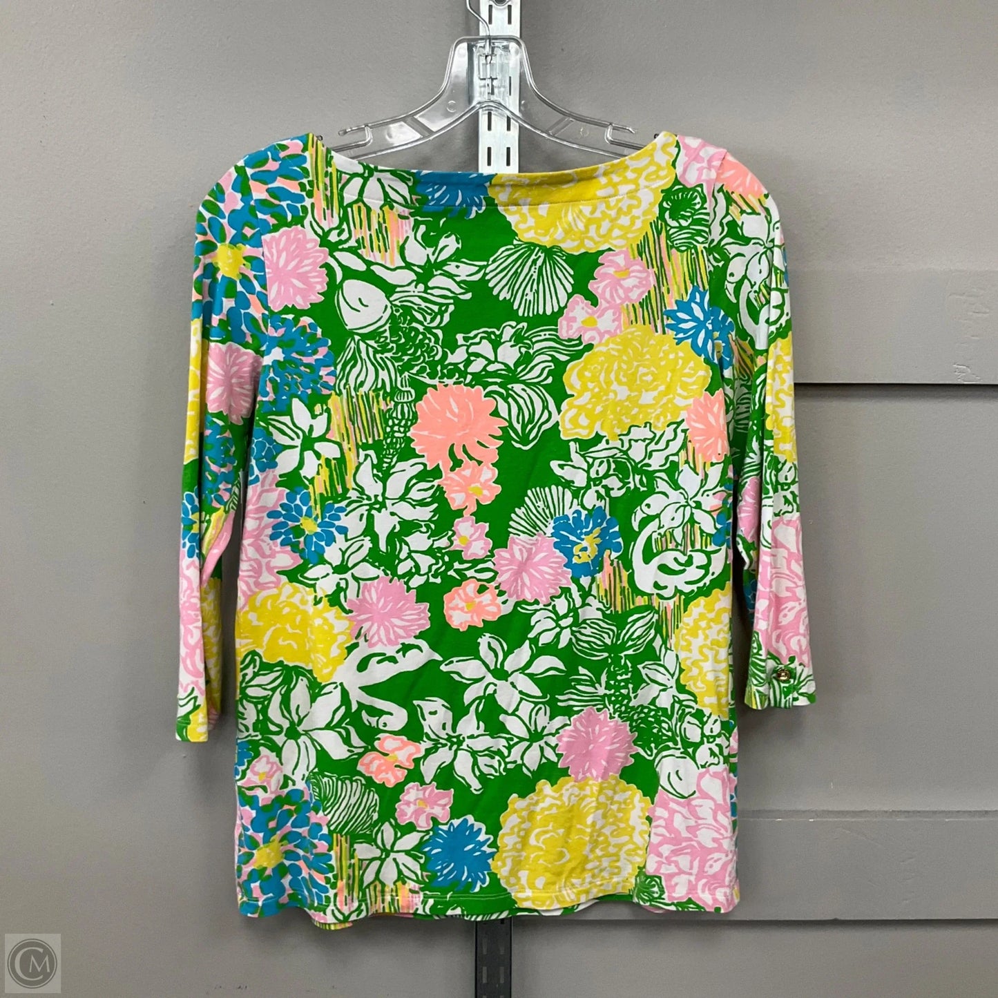 Top 3/4 Sleeve Designer By Lilly Pulitzer In Multi-colored, Size: S