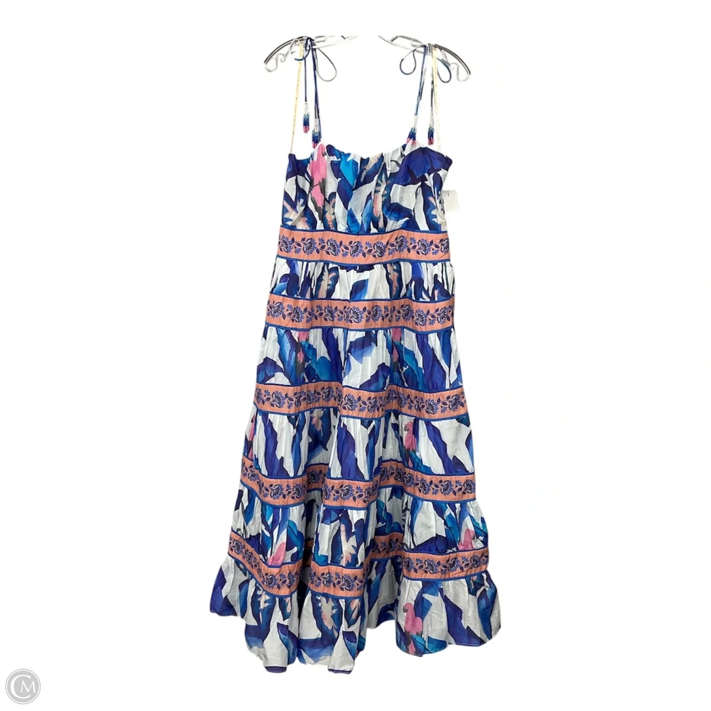 Dress Casual Midi By Farm Rio In Blue, Size: L