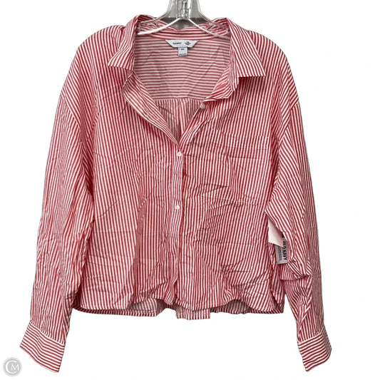 Top Long Sleeve By Old Navy In Red & White, Size: Xxl