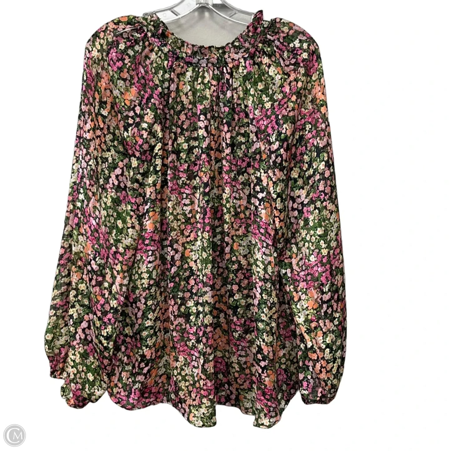 Top Long Sleeve By H&m In Floral Print, Size: Xxl