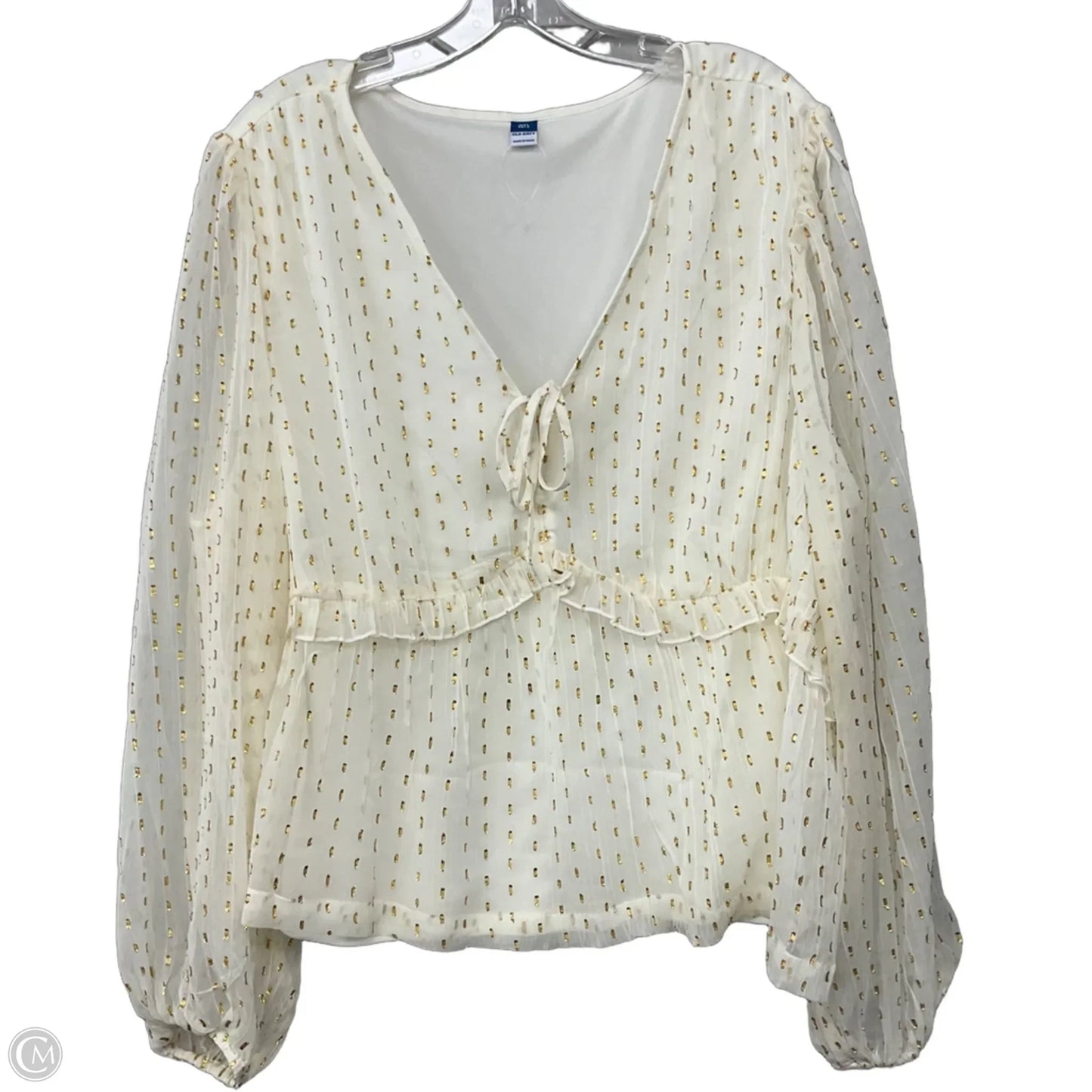 Top Long Sleeve By Old Navy In Cream, Size: Xxl