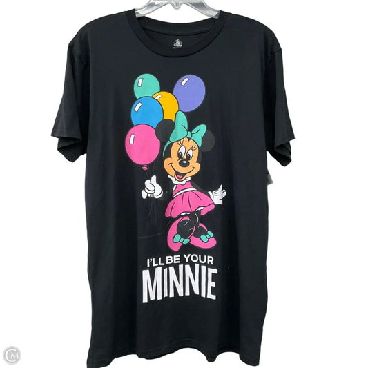 Top Short Sleeve By Disney In Black, Size: L