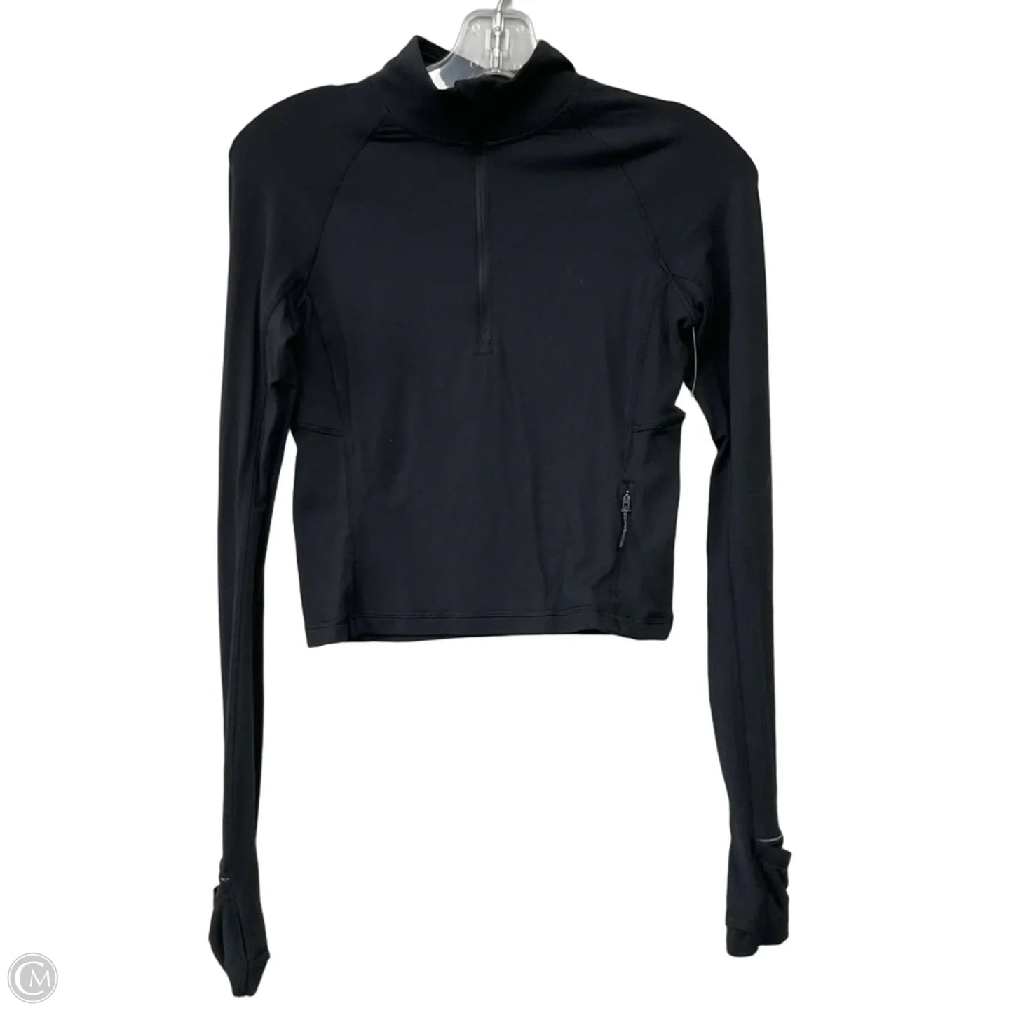 Athletic Top Long Sleeve Collar By Lululemon In Black, Size: Xs