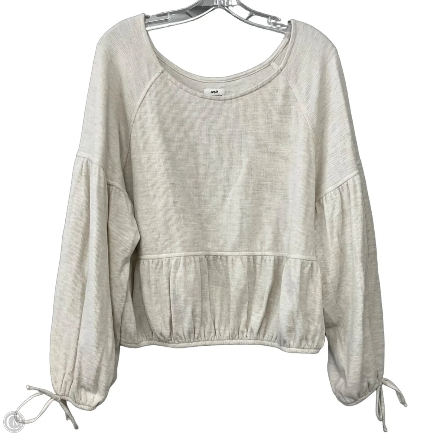 Top Long Sleeve By Aerie In Cream, Size: L