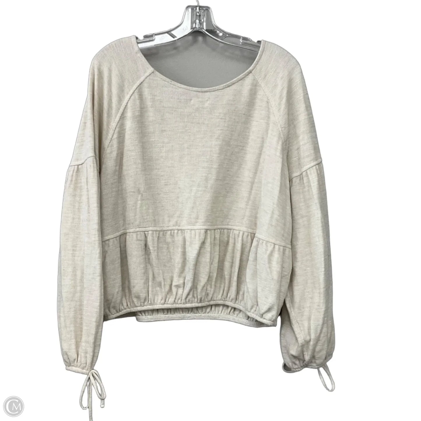 Top Long Sleeve By Aerie In Cream, Size: L