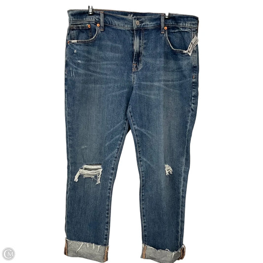 Jeans Straight By Gap In Blue Denim, Size: 12