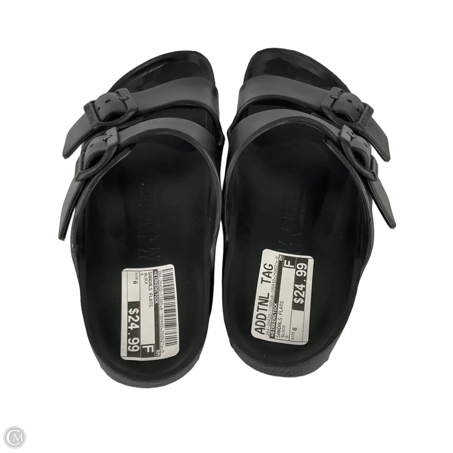Sandals Flats By Birkenstock In Black, Size: 6