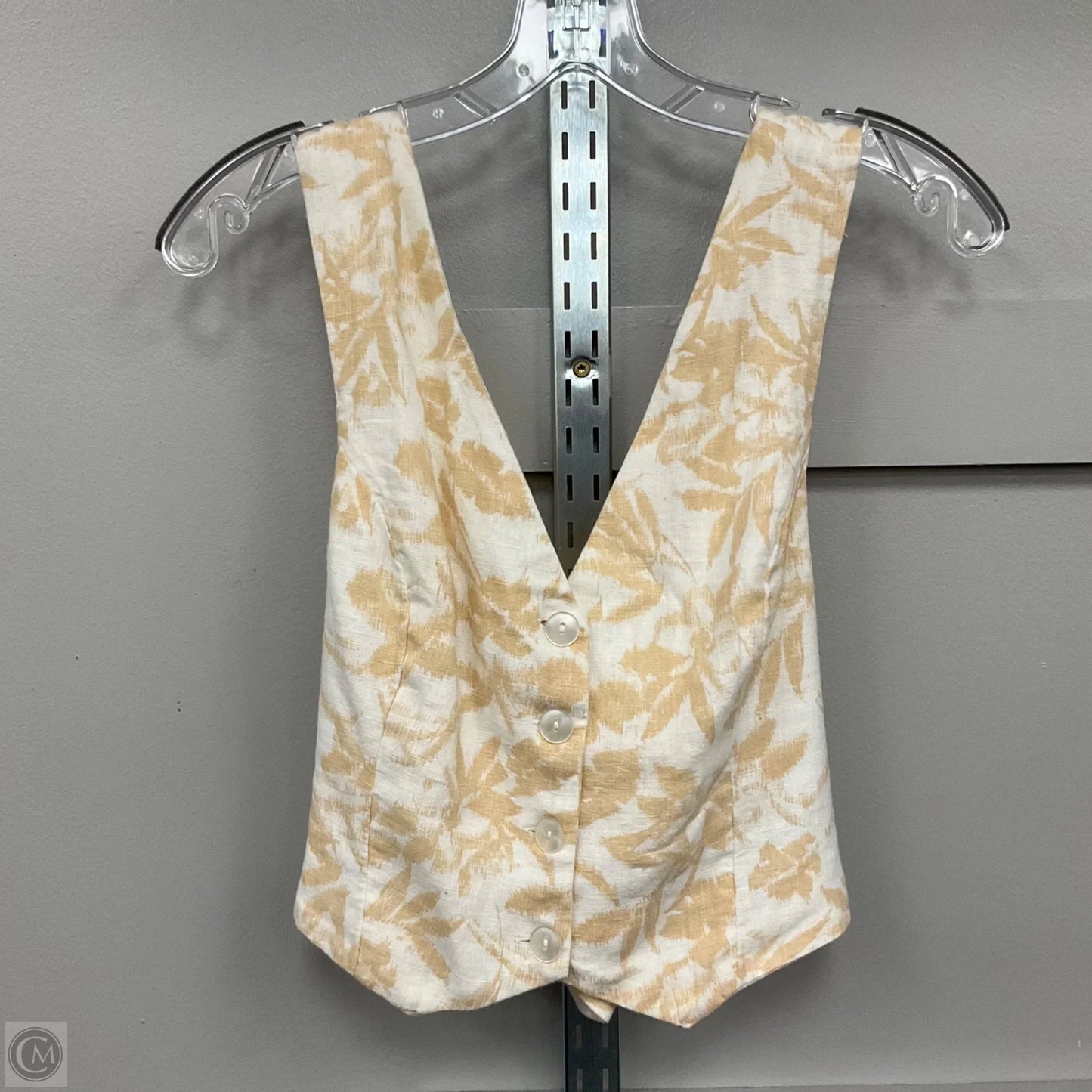 Top Sleeveless By Abercrombie And Fitch In Tan & White, Size: S