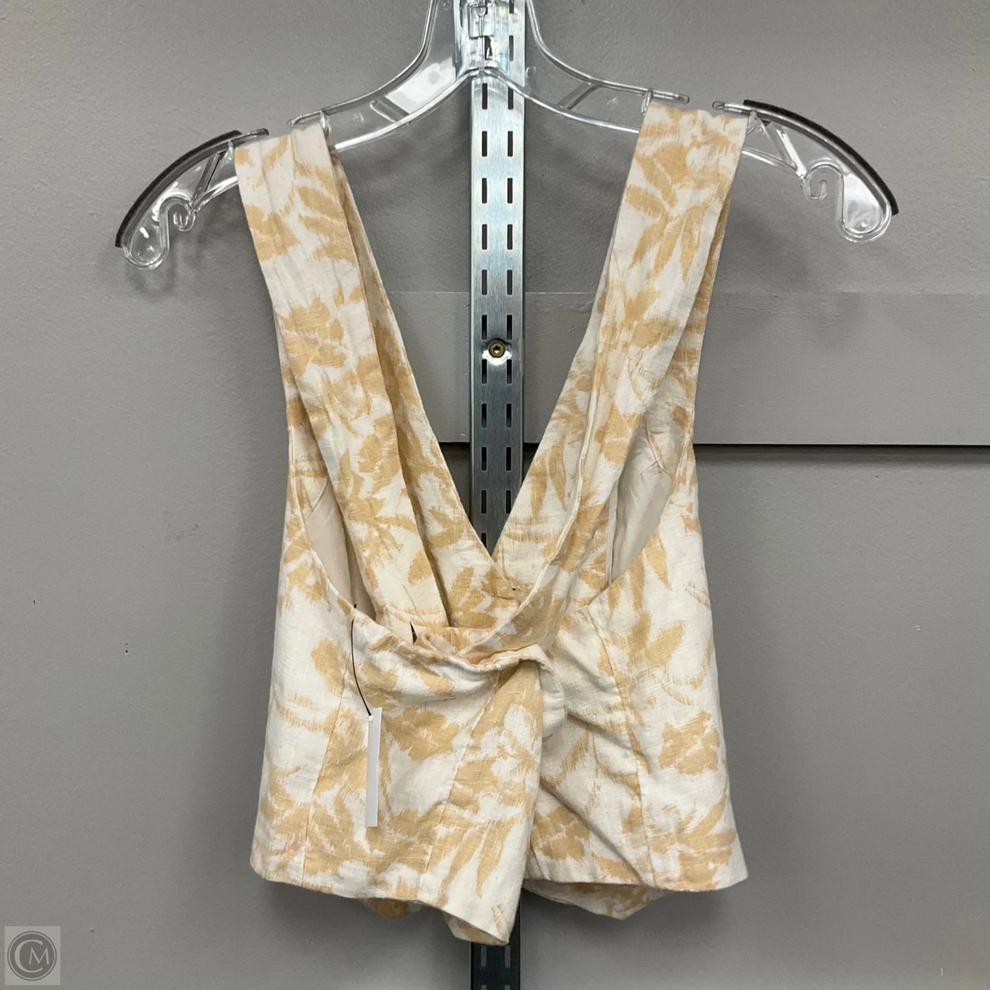 Top Sleeveless By Abercrombie And Fitch In Tan & White, Size: S