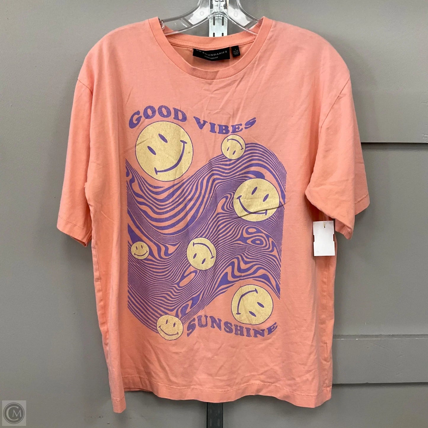 Top Short Sleeve By No Barriers In Peach, Size: S