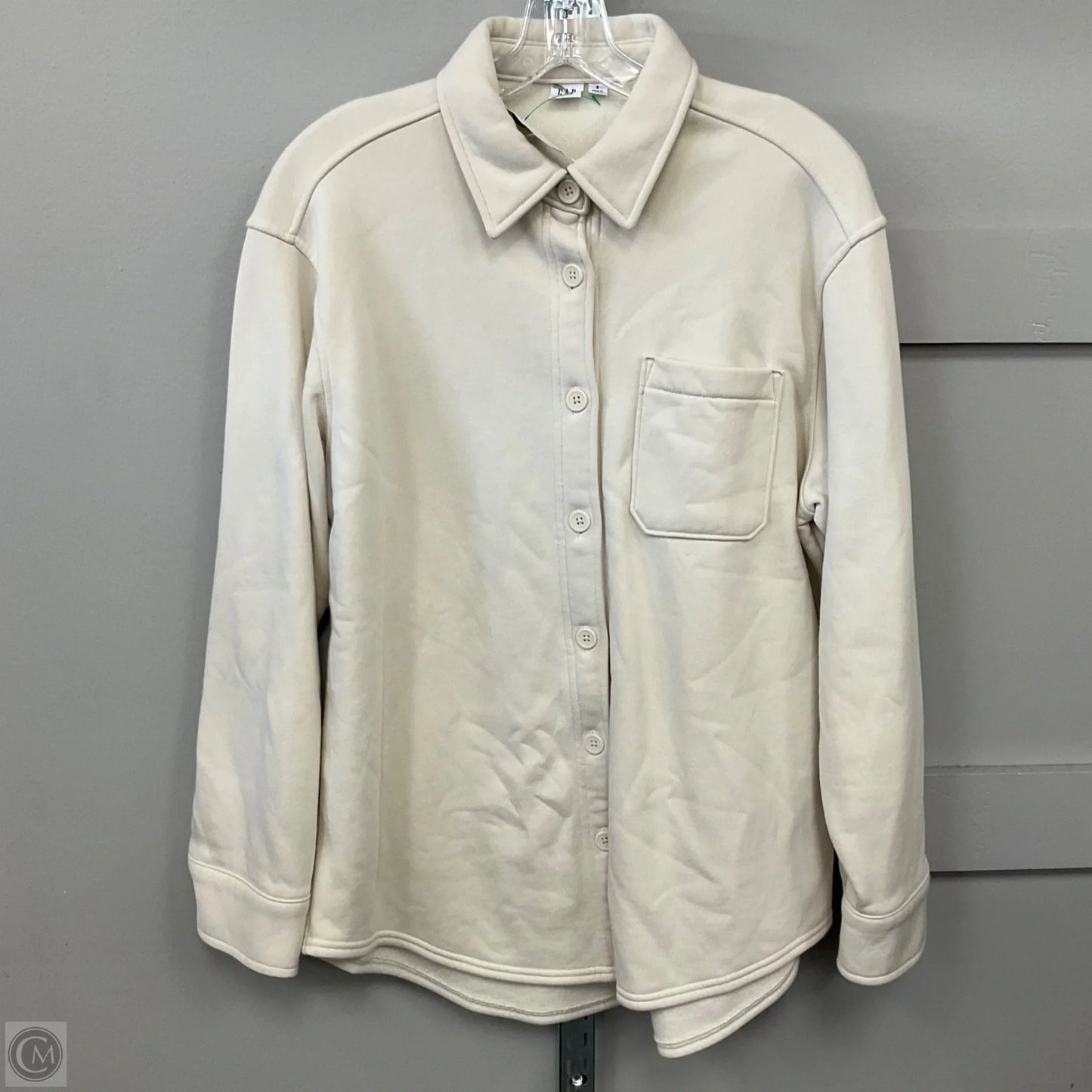 Jacket Shirt By Gap In Cream, Size: S
