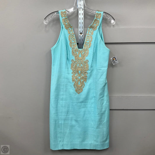 Dress Designer By Lilly Pulitzer In Blue & Gold, Size: 4