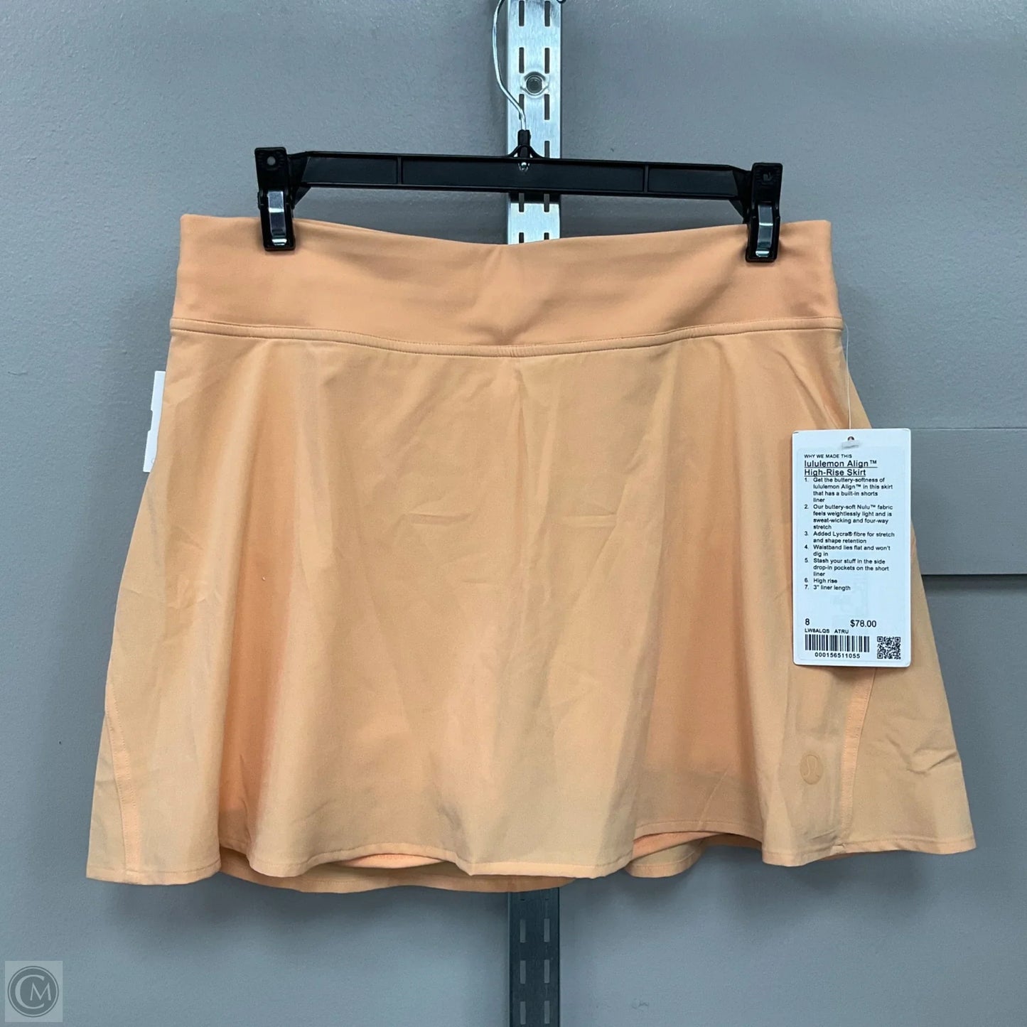 Athletic Skort By Lululemon In Orange, Size: 8