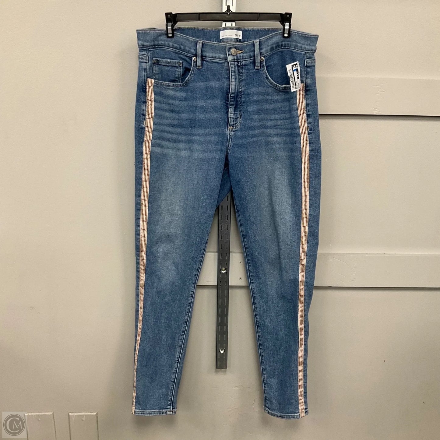 Jeans Skinny By Loft In Blue Denim, Size: 12