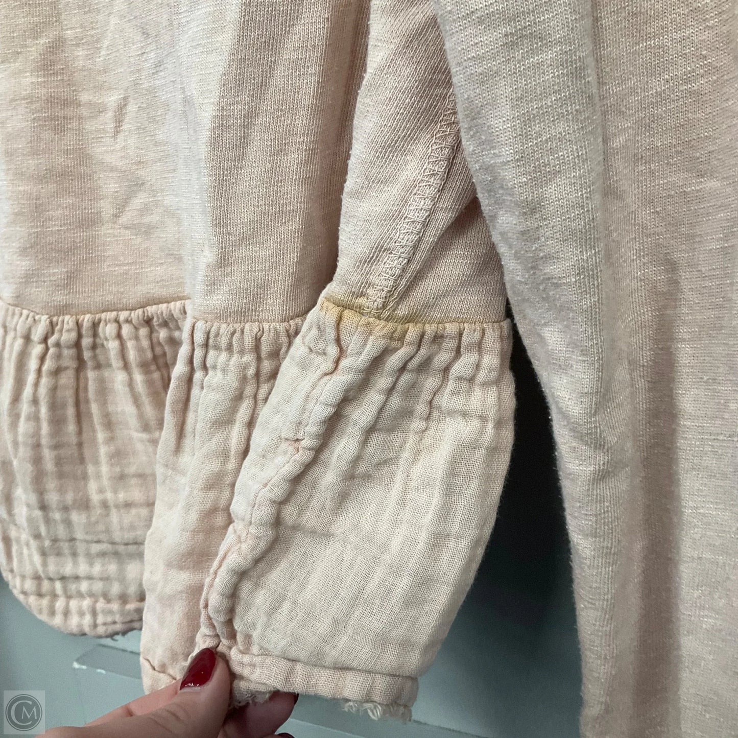 Top Long Sleeve By Free People In Pink, Size: S