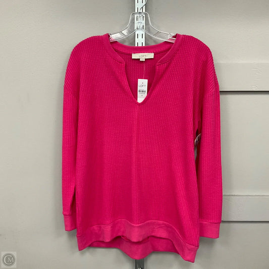 Top Long Sleeve By Loft In Pink, Size: M
