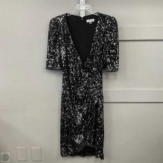 Dress Party Midi By Calvin Klein In Black & Silver, Size: 8