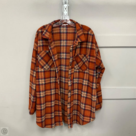 Jacket Shirt By Maurices In Orange, Size: 1x