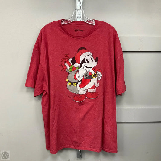 Top Short Sleeve By Disney In Red, Size: 3x