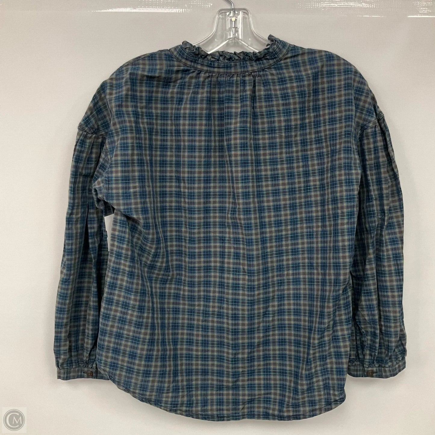 Top Long Sleeve By Madewell In Plaid Pattern, Size: M