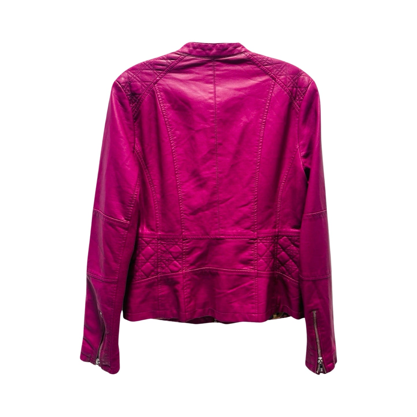 Full Zip Pink Jacket Leather By Black Rivet  Size: M