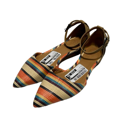 Striped Pattern Shoes Flats Crown Vintage, Size 7