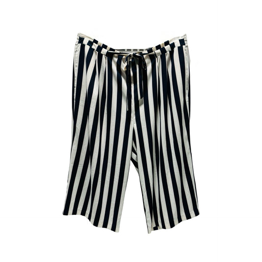 NWT Navy & White Striped Pants Cropped By Worthington  Size: 3X