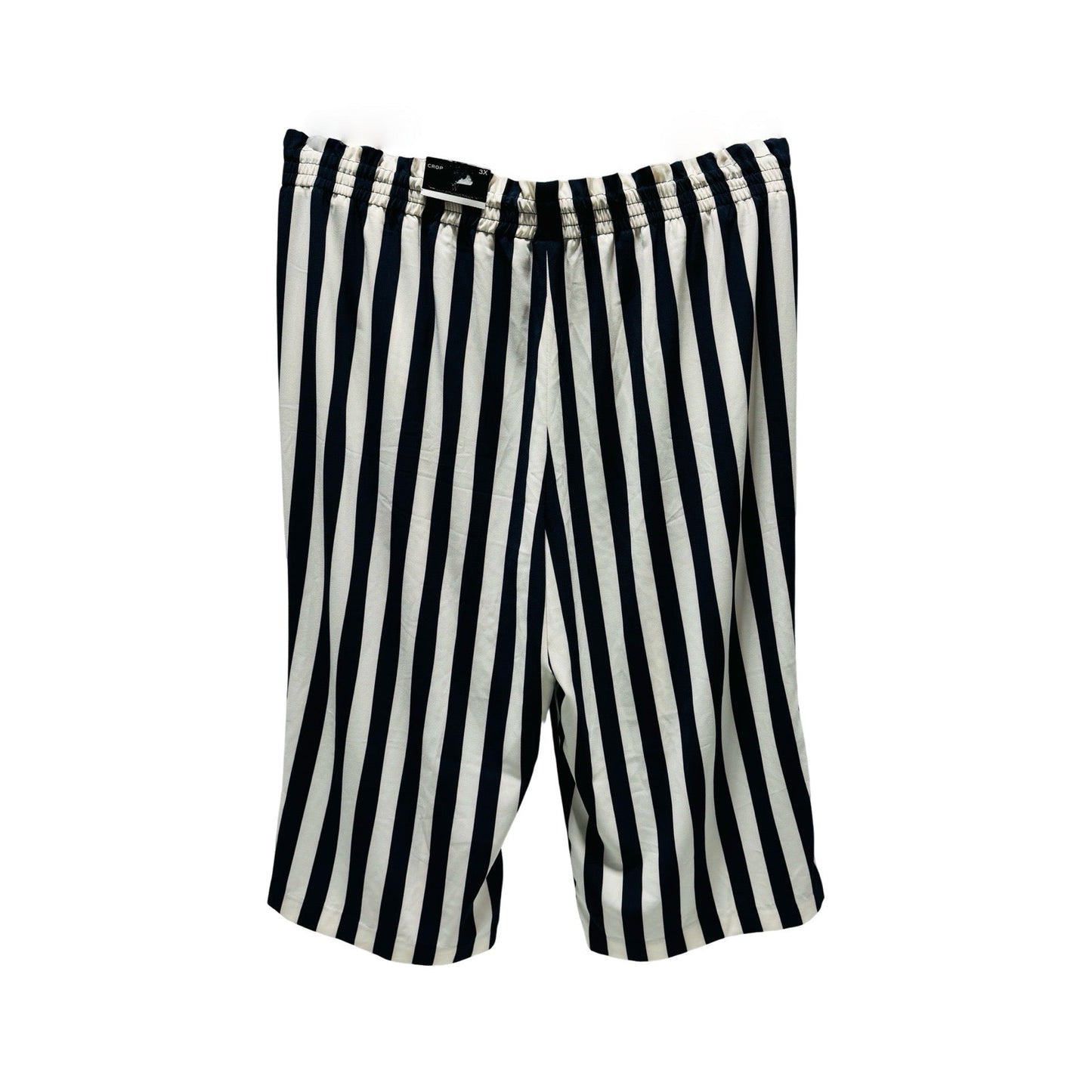 NWT Navy & White Striped Pants Cropped By Worthington  Size: 3X