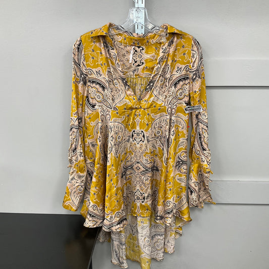 Blouse Long Sleeve By Free People In Multi-colored, Size: Xs