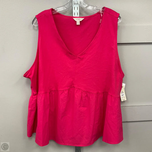Top Sleeveless By Time And Tru In Pink, Size: 3x